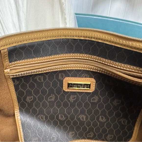 Christian Dior Brown and Tan Honeycomb Duffle - Picture 6 of 8